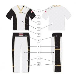 TopTen TOP TEN Uniform - White/black/gold, 1608-1WBG