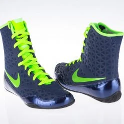 Nike KO Boxing Shoes - Navy Blue/eletric Green, 839421-413