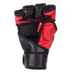 Fighter Black/Red Synthetic Leather MMA Gloves, FMG01
