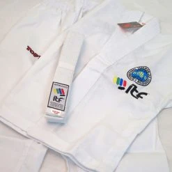 TopTen TOP TEN ITF KYONG Student Uniform - Embroidered White TKD Dobok, 16691-1