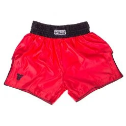 Fighter Thai Shorts Bangkok Plain - Red/black, FP02