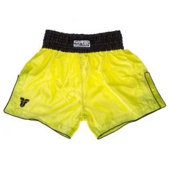 Fighter Thai Shorts Bangkok Plain - Neon Yellow/black, FP08 APPAREL