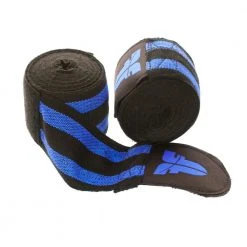 GLOVES Fighter Black/Blue Striped Polycotton Handwraps, BAND F BLUE