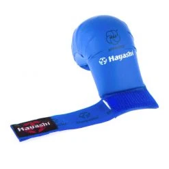 Hayashi WKF Open-Hand Karate Fist Protection Gloves - Blue, 237-4