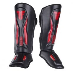 Fighter Shinguards Thai Ergo - Black/red, FSG-004BR