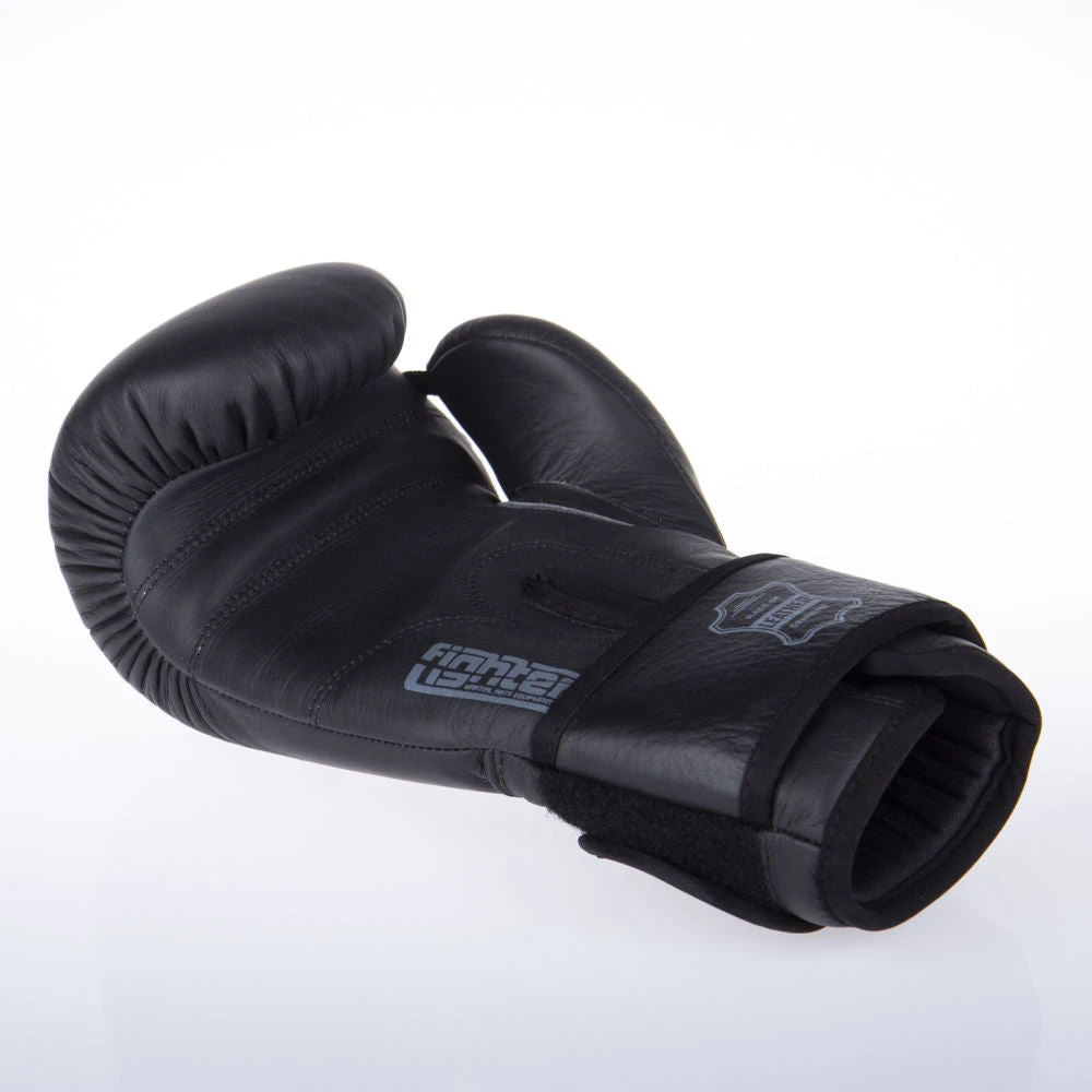 Fighter SIAM Boxing Gloves - Black/grey, FBG-003B 10 Fighter SIAM Boxing Gloves - Black/grey, FBG-003B