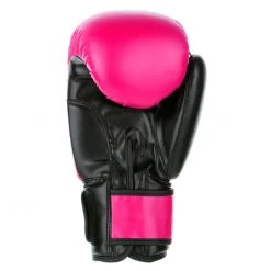 Fighter Synthetic Leather PU Basic Neon Pink/Black 6-12oz Boxing Gloves, 1376APUFP
