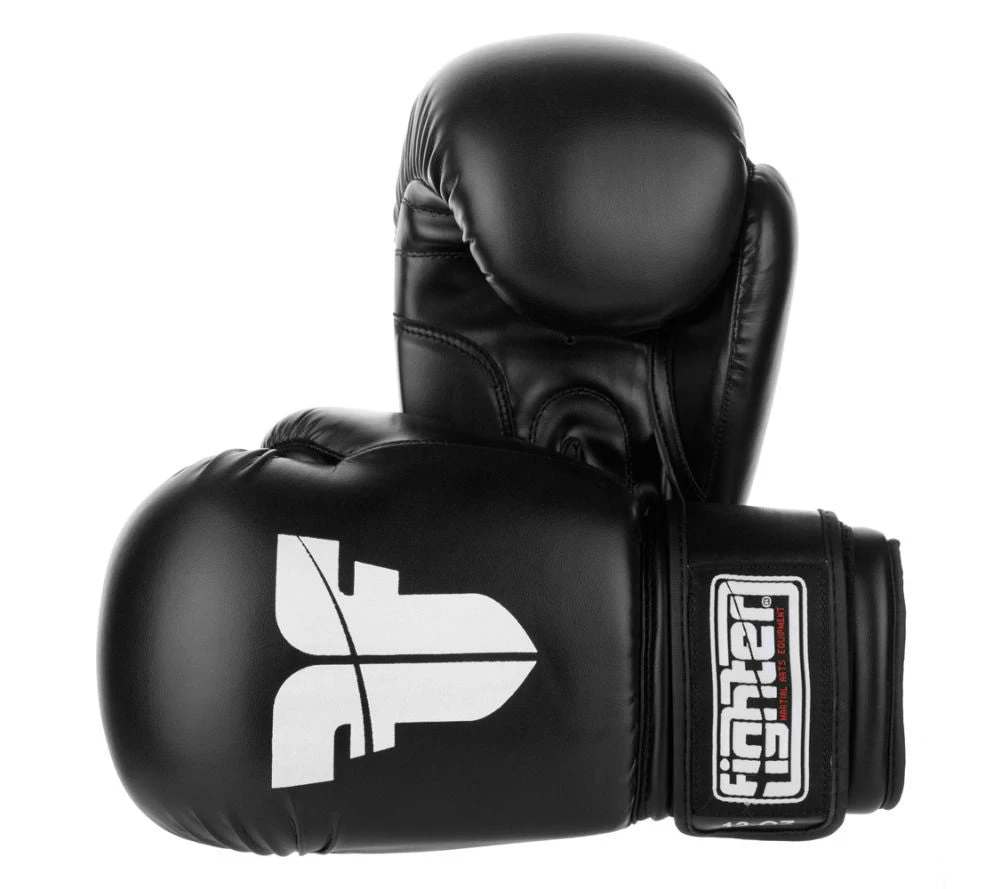 PU Basic Fighter Gloves - Black, 1376APUBLK 3 PU Basic Fighter Gloves - Black, 1376APUBLK
