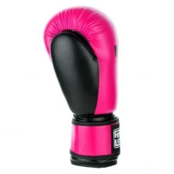 Fighter Synthetic Leather PU Basic Neon Pink/Black 6-12oz Boxing Gloves, 1376APUFP