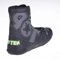 TopTen Boxing Shoes - Black/Grey Mid-Top With Lockdown Strap, 1172-1 OFFERS