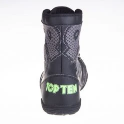 TopTen Boxing Shoes - Black/Grey Mid-Top With Lockdown Strap, 1172-1 OFFERS