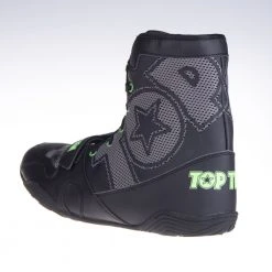 TopTen Boxing Shoes - Black/Grey Mid-Top With Lockdown Strap, 1172-1 OFFERS