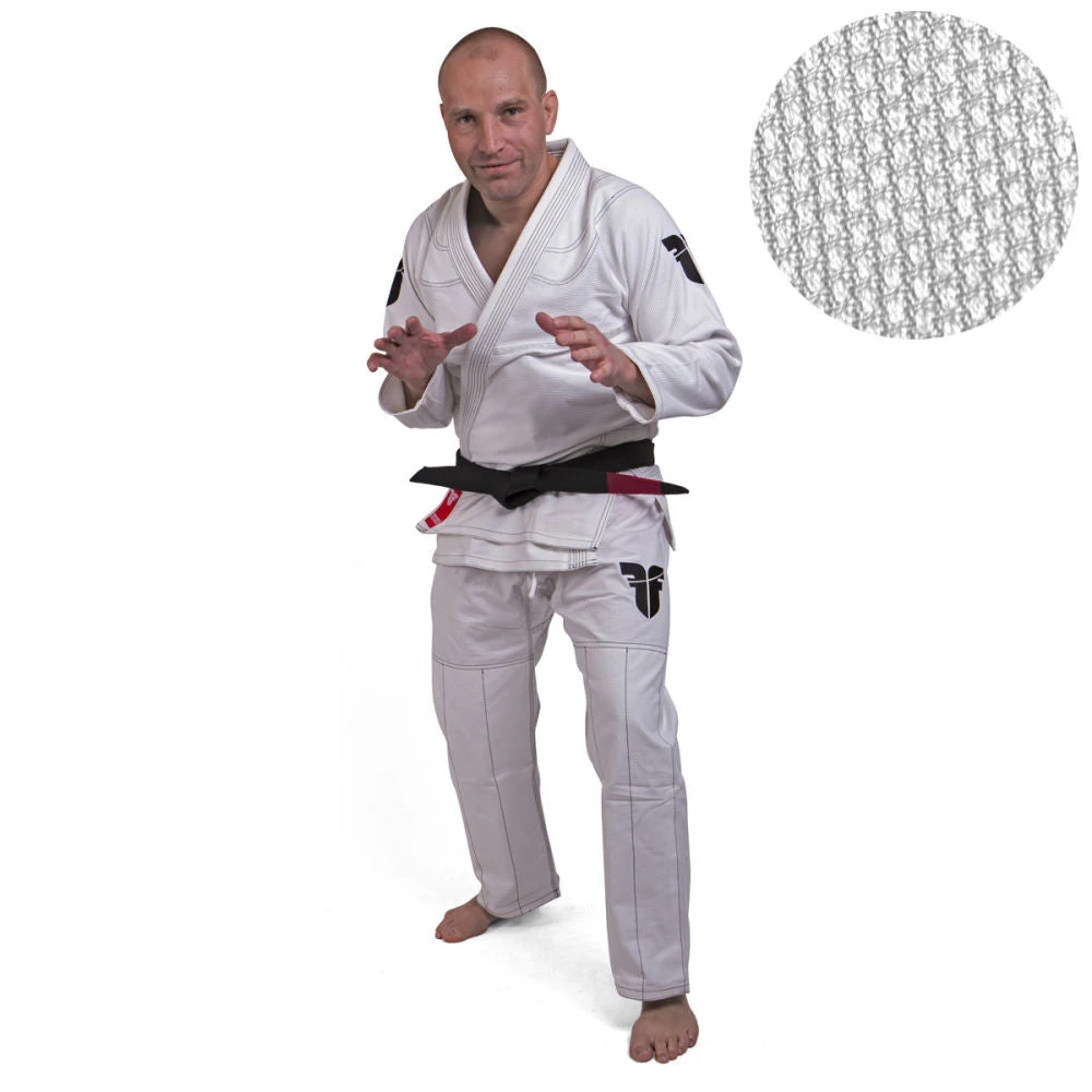 Fighter BJJ Gi Pearl Weave Uniform - White, BJJBW-08 UNIFORMS 3 Fighter BJJ Gi Pearl Weave Uniform - White, BJJBW-08 UNIFORMS