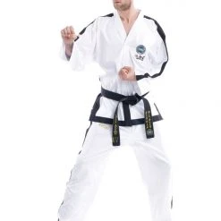 TopTen UNIFORMS TOP TEN ITF Taekwon-do Instructor Uniform - Premium Gold Dobok - White/Black, 16782-1