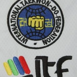 TopTen UNIFORMS TOP TEN ITF Taekwon-do Instructor Uniform - Premium Gold Dobok - White/Black, 16782-1