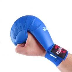 Hayashi WKF Open-Hand Karate Fist Protection Gloves - Blue, 237-4