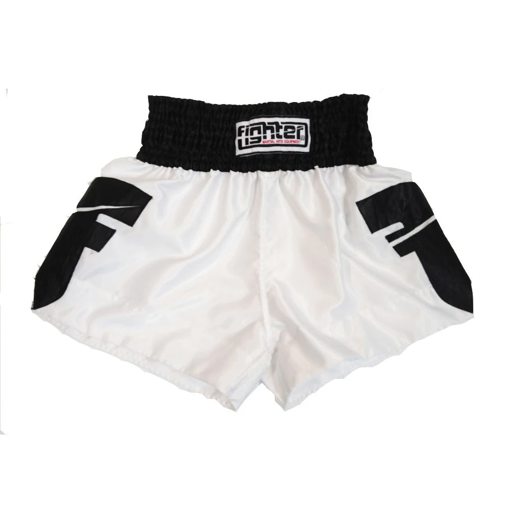 OFFERS Fighter Thai Shorts - White/black, F010 3 OFFERS Fighter Thai Shorts - White/black, F010