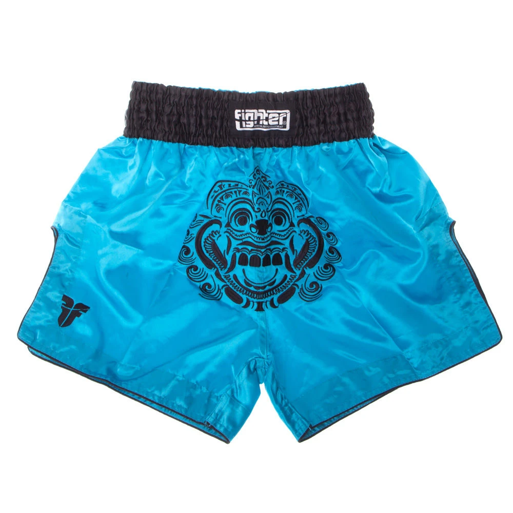 OFFERS Fighter Thai Shorts FACE - Blue/black, F014 3 OFFERS Fighter Thai Shorts FACE - Blue/black, F014