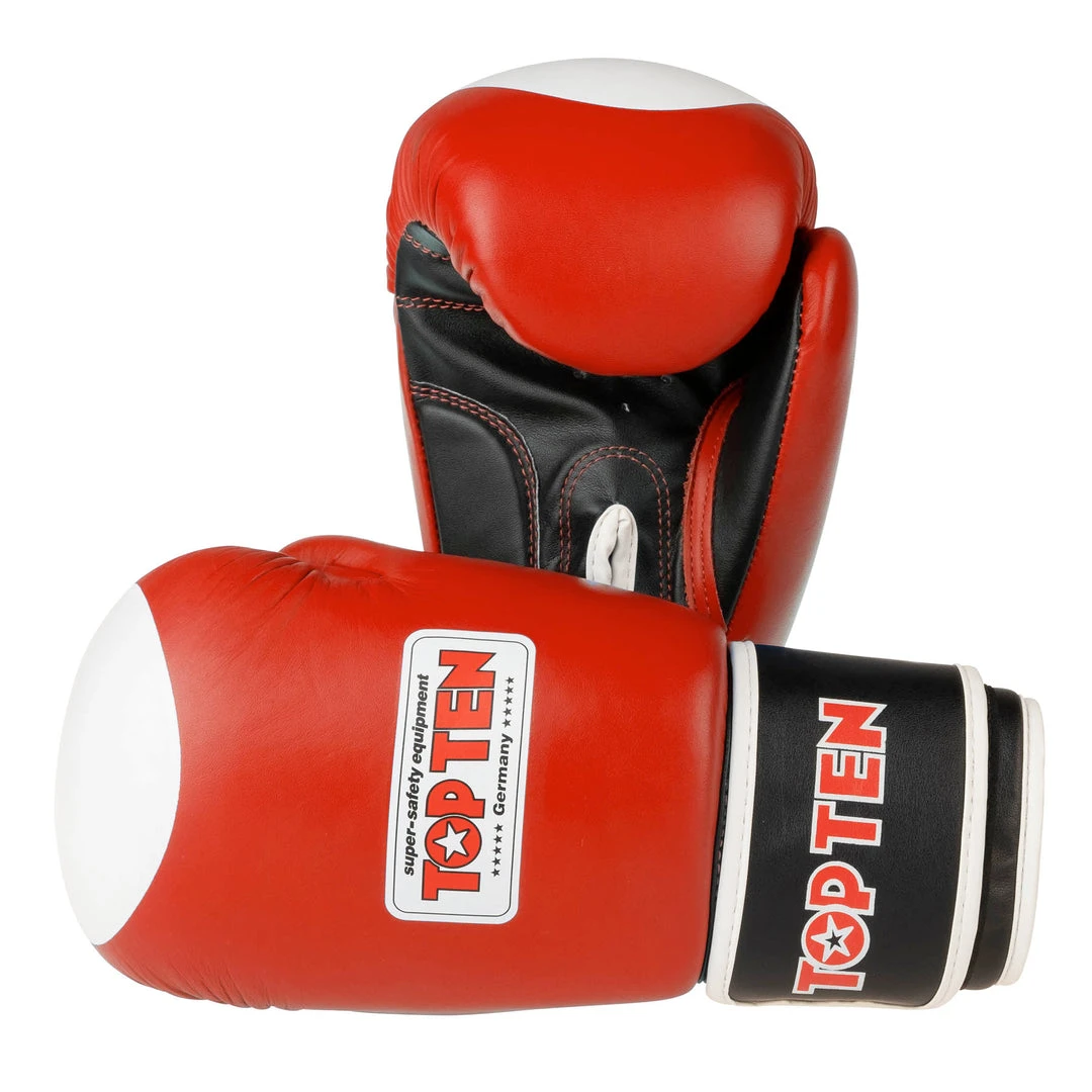 TopTen Top Ten Official WAKO Competition Kickboxing Gloves - Red 3 TopTen Top Ten Official WAKO Competition Kickboxing Gloves - Red