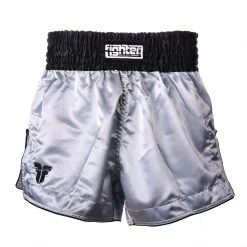 APPAREL Fighter Thai Shorts Bangkok Plain - Silver/black, FP09