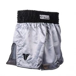 APPAREL Fighter Thai Shorts Bangkok Plain - Silver/black, FP09