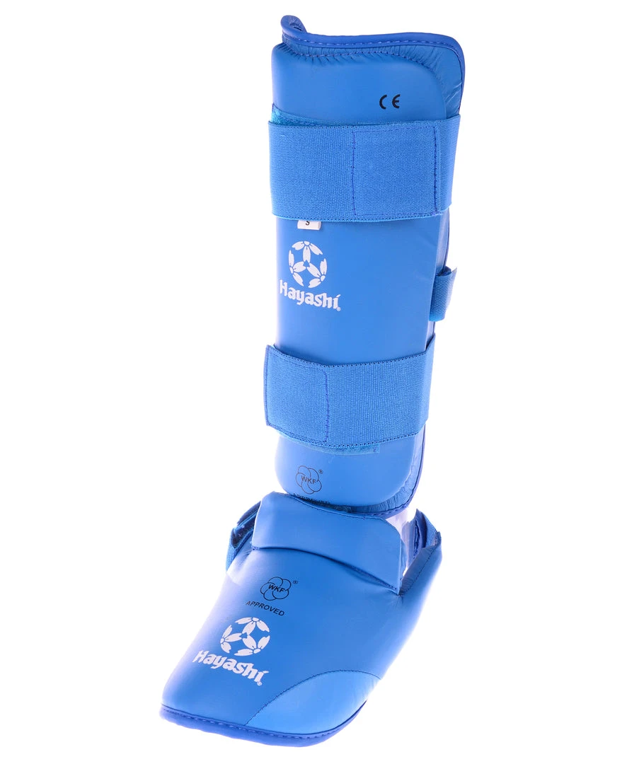 Hayashi WKF Foot And Shin Protection - Blue, 343-6 5 Hayashi WKF Foot And Shin Protection - Blue, 343-6