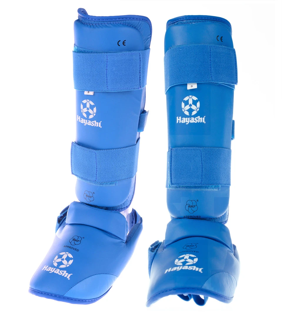 Hayashi WKF Foot And Shin Protection - Blue, 343-6 3 Hayashi WKF Foot And Shin Protection - Blue, 343-6