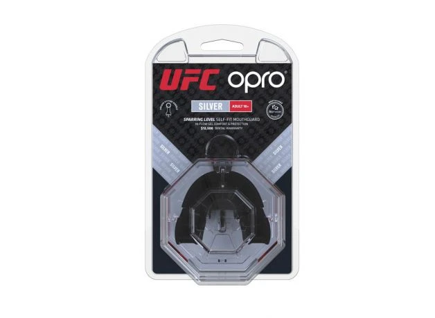 OPRO Mouthguard UFC Silver - Black/Red, 4 OPRO Mouthguard UFC Silver - Black/Red,