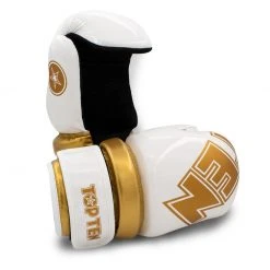 TopTen TOP TEN Glossy White/Gold Pointfighter Open-Hand Gloves, 21656-6