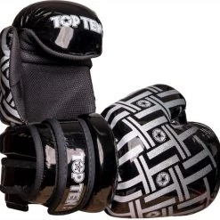 TopTen TOP TEN Glossy Black/White Prism Pointfighter Open-Hand Gloves