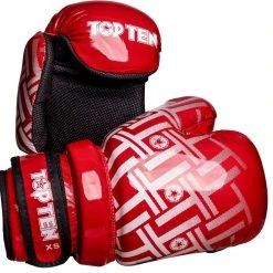 TopTen TOP TEN Glossy Red/White Prism Pointfighter Open-Hand Gloves