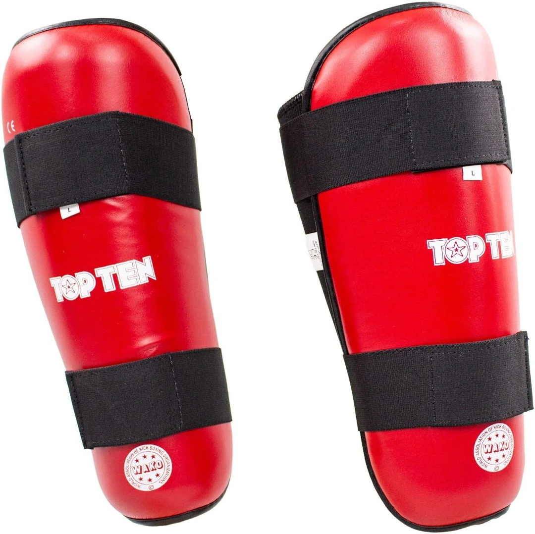 Shinguards Top Ten WAKO - Red PROTECTION 3 Shinguards Top Ten WAKO - Red PROTECTION