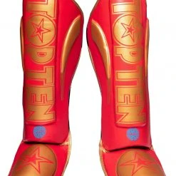 TopTen TOP TEN Shin And Instep Guard “Lowkick” WAKO - Red, 32194-4