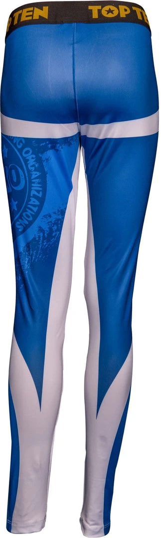 Fighters Inc. - Martial Arts Equipment Top Ten Workout Leggings WAKO - Blue 4 Fighters Inc. - Martial Arts Equipment Top Ten Workout Leggings WAKO - Blue