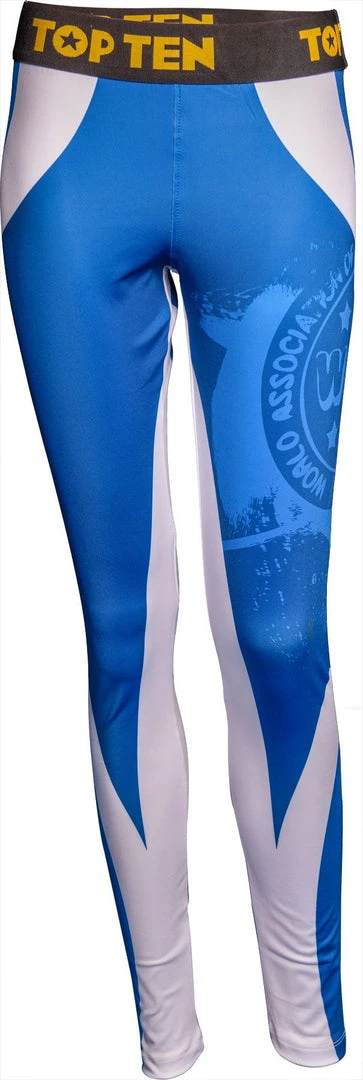 Fighters Inc. - Martial Arts Equipment Top Ten Workout Leggings WAKO - Blue 7 Fighters Inc. - Martial Arts Equipment Top Ten Workout Leggings WAKO - Blue