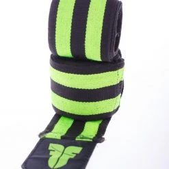 Fighter Black/Green Striped Polycotton Handwraps, BAND F GREEN